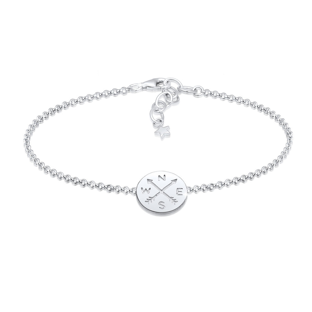 Silver Gelang Perhiasan Perak 925 Wanita Kompas Talisman