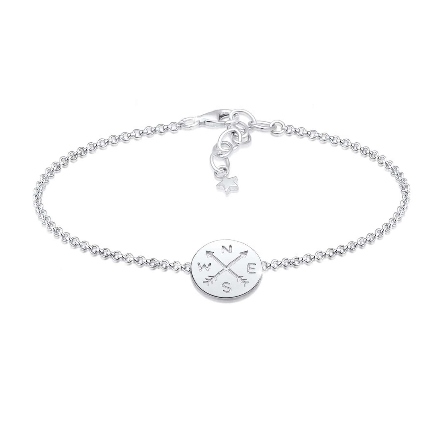 Silver Gelang Perhiasan Perak 925 Wanita Kompas Talisman