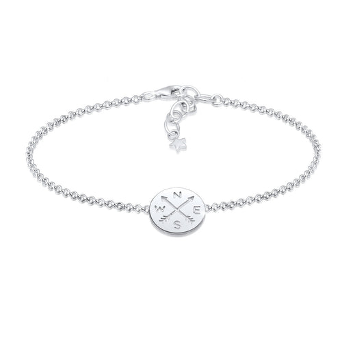 Silver Gelang Perhiasan Perak 925 Wanita Kompas Talisman