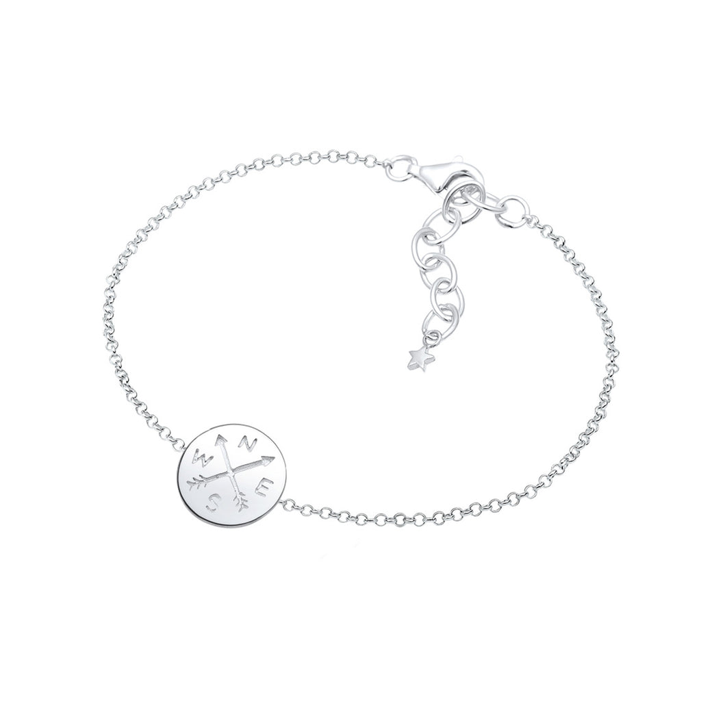 Silver Gelang Perhiasan Perak 925 Wanita Kompas Talisman