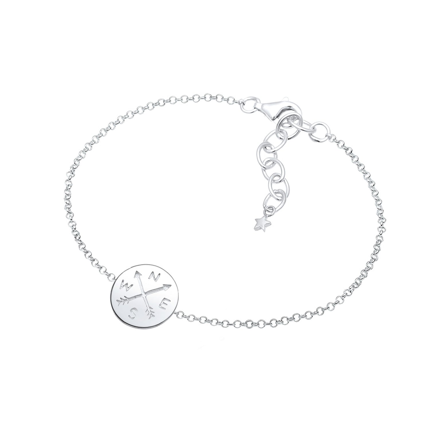 Silver Gelang Perhiasan Perak 925 Wanita Kompas Talisman