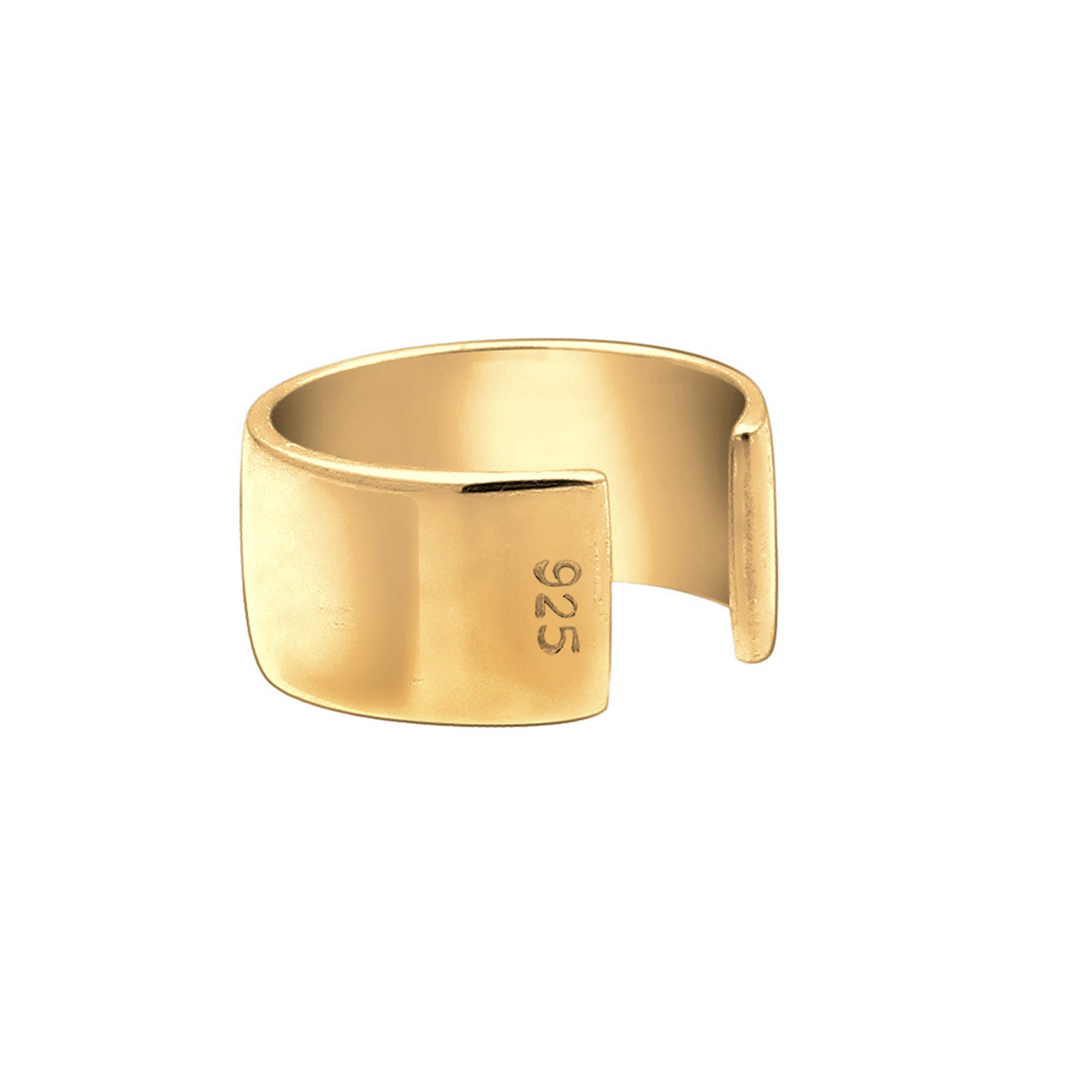 Gold Perhiasan Wanita Perak Asli - Silver Anting Ear Cuff Single Gold Plated