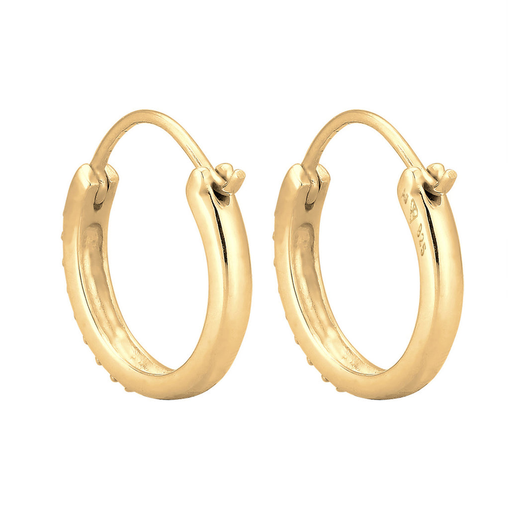 Gold Perhiasan Wanita Perak Asli - Silver Anting Creol ColorFul Crystal Gold Plated