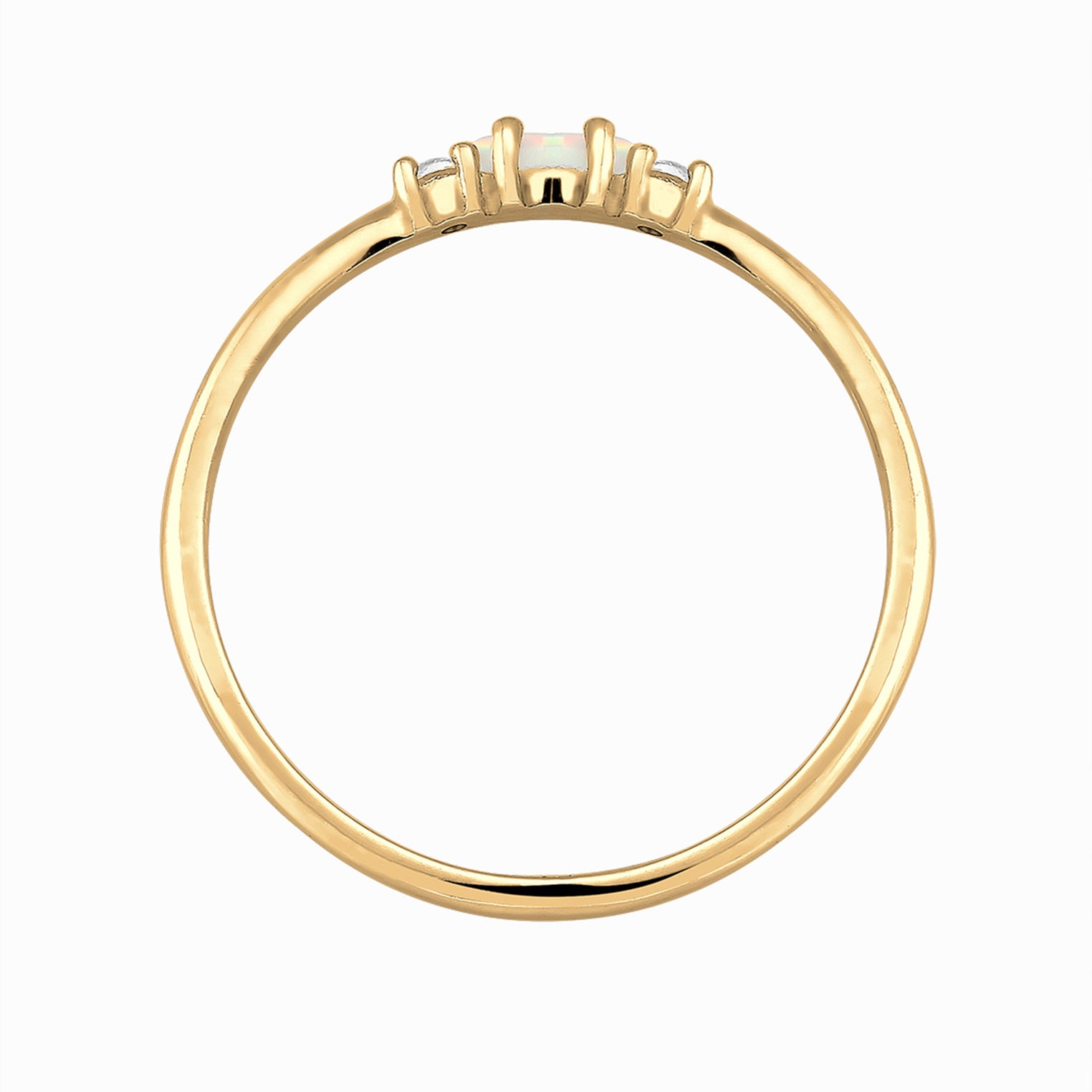 Gold Perhiasan Wanita Perak Asli - Silver Cincin Vintage Opal and Zirconia Gold Plated