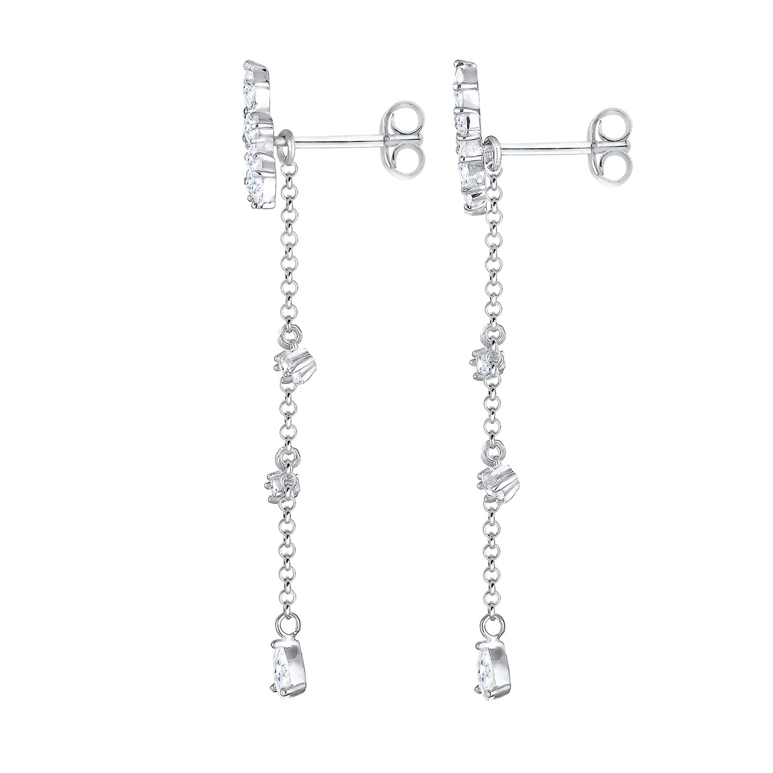 Silver Anting Perhiasan Perak 925 Wanita Hanger Long Zirconia