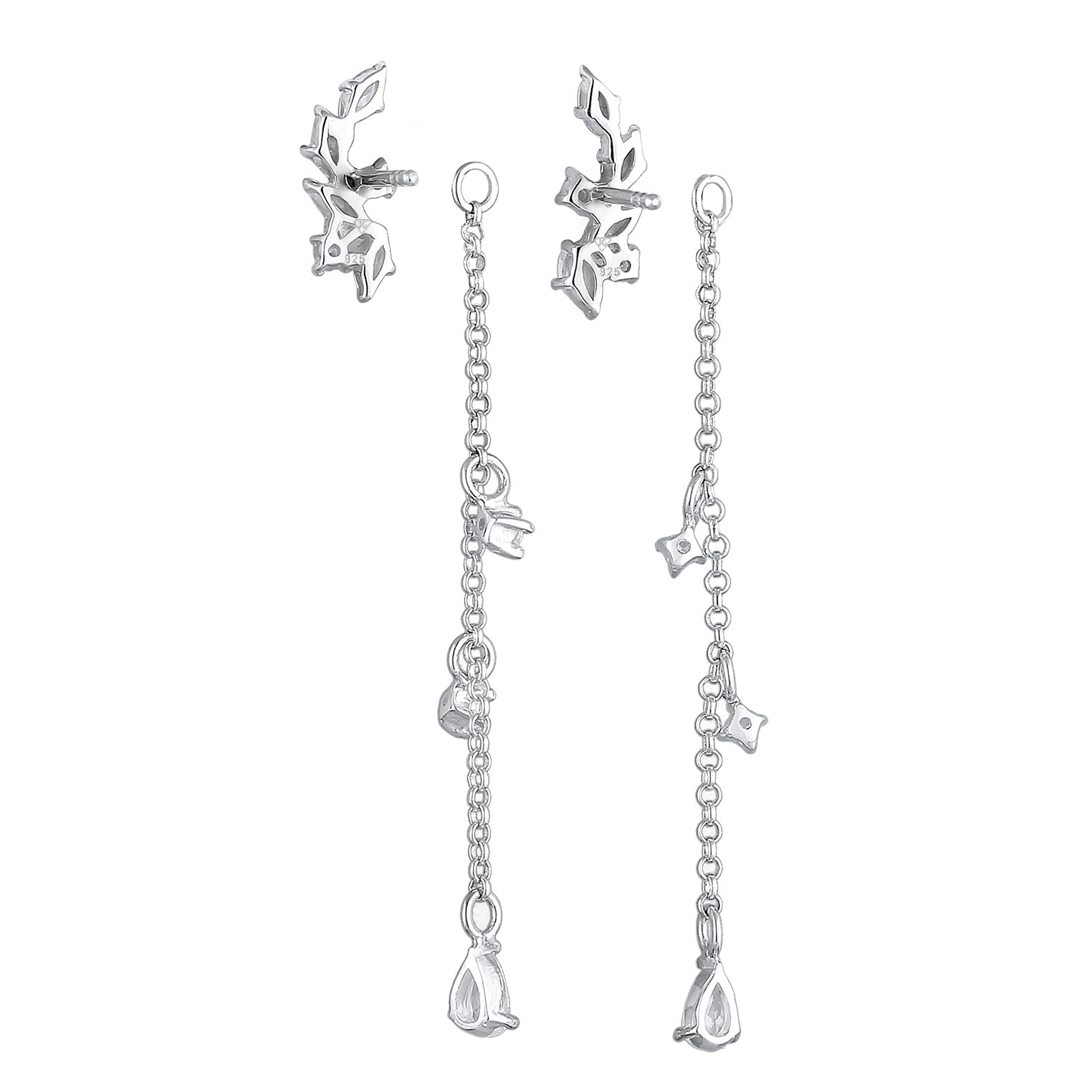Silver Anting Perhiasan Perak 925 Wanita Hanger Long Zirconia