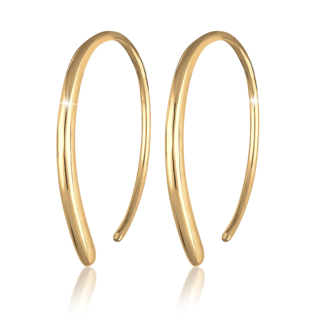 Gold Perhiasan Wanita Perak Asli - Silver Anting Creole Basic Gold Plated