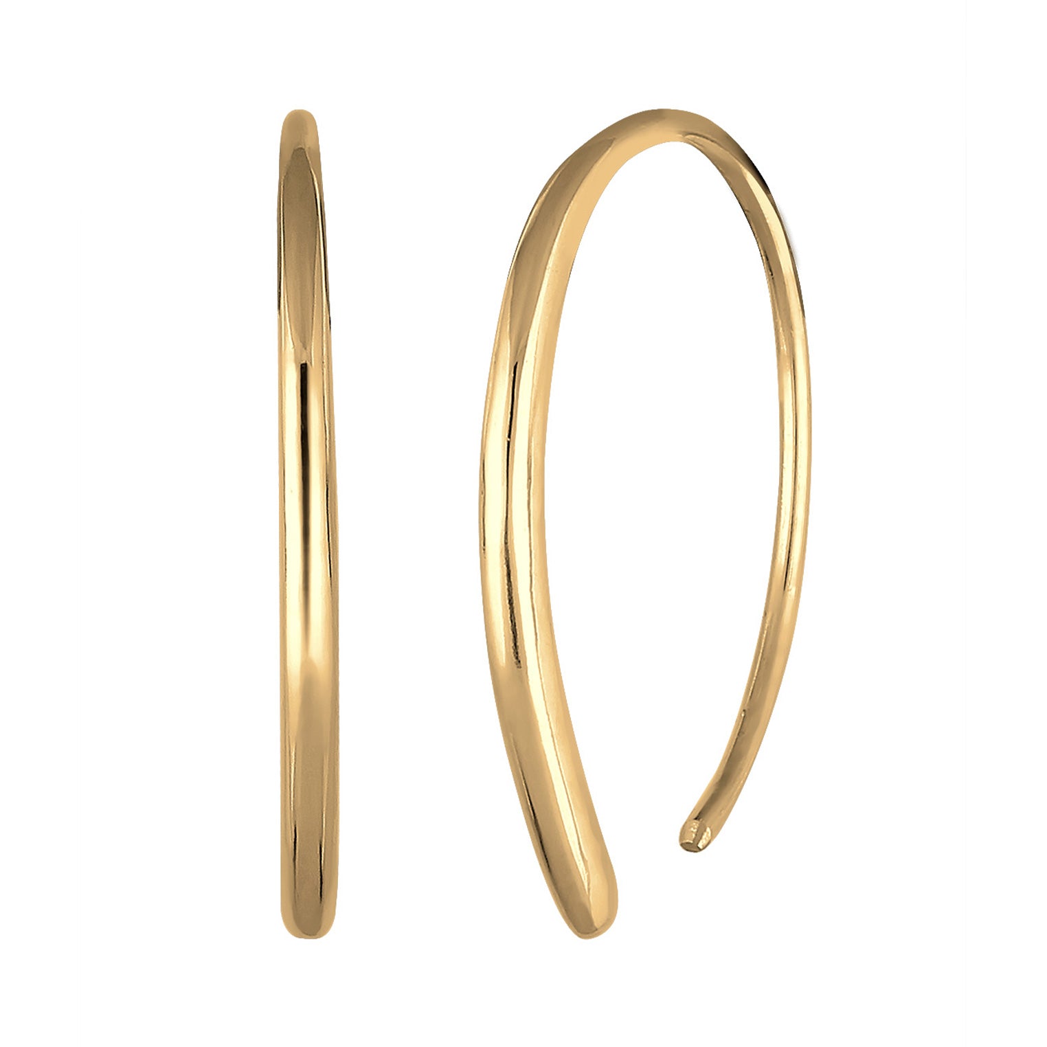 Gold Perhiasan Wanita Perak Asli - Silver Anting Creole Basic Gold Plated