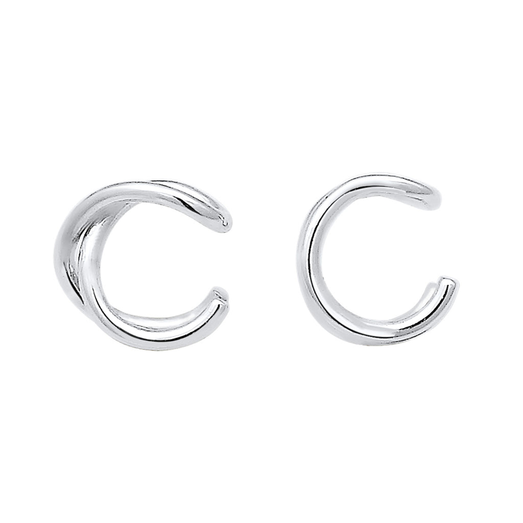 Silver Perhiasan Wanita Perak Asli - Silver Anting Ear Cuff Geo Basic Minimalist