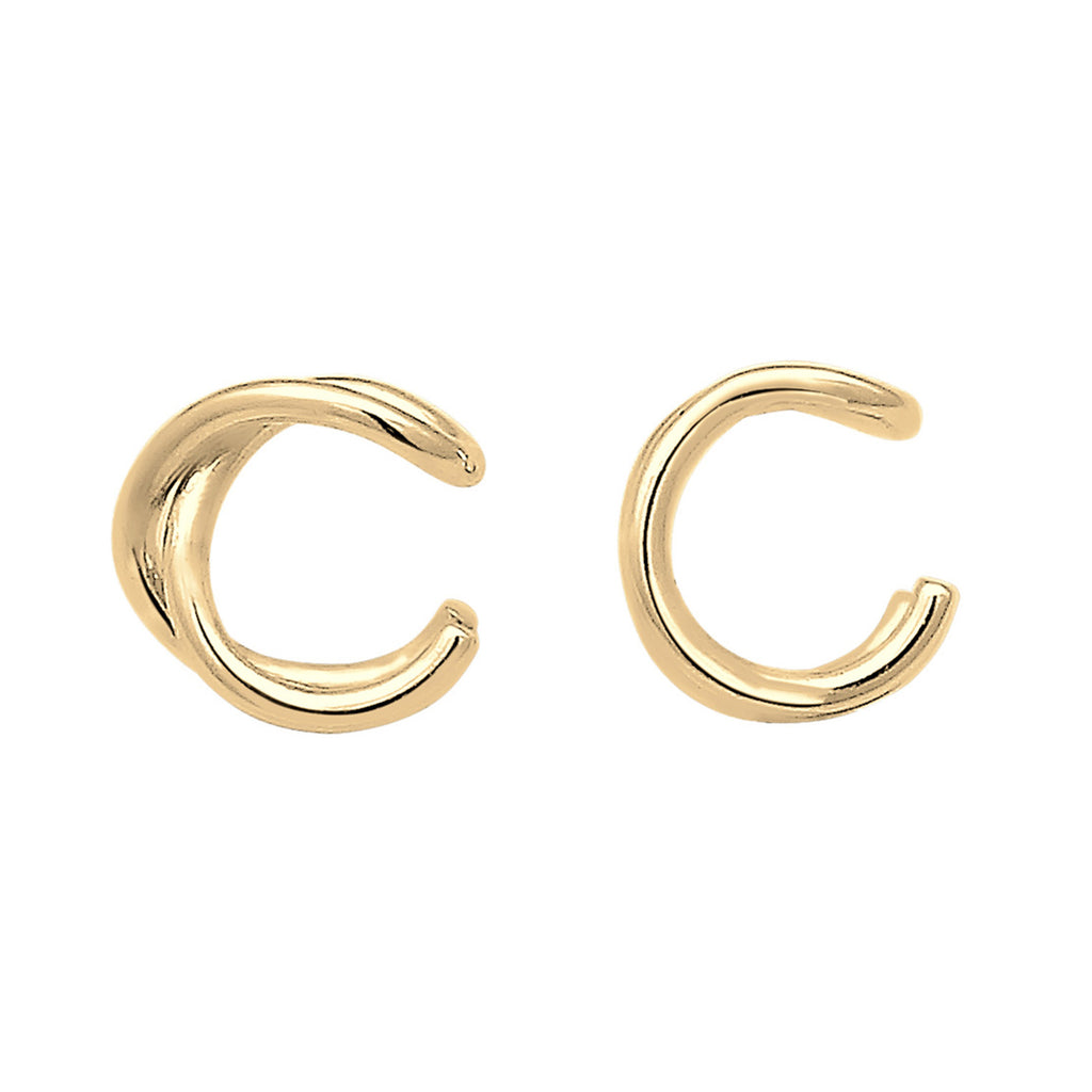 Gold Perhiasan Wanita Perak Asli - Silver Anting Ear Cuff Geo Basic Minimalist Gold Plated