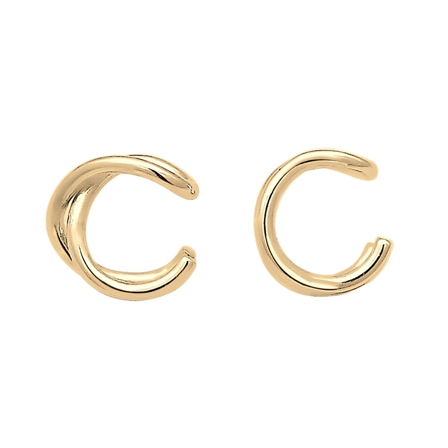 Gold Perhiasan Wanita Perak Asli - Silver Anting Ear Cuff Geo Basic Minimalist Gold Plated