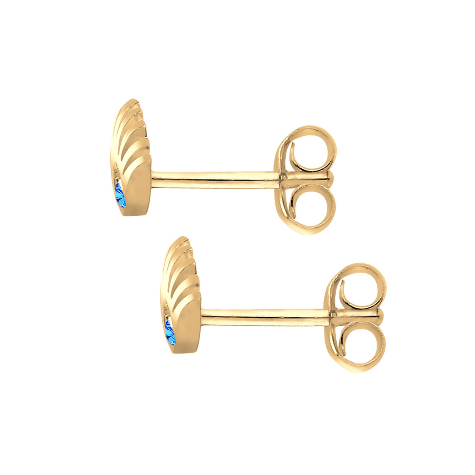 Gold Perhiasan Wanita Perak Asli - Silver Anting Stud Evil Eye Crystals Gold Plated