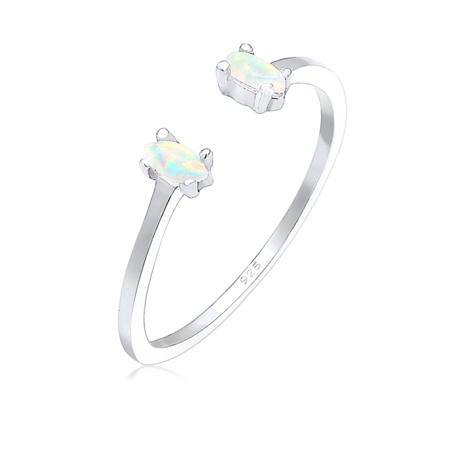 Silver Perhiasan Wanita Perak Asli - Silver Cincin Adjustable Oval Geo