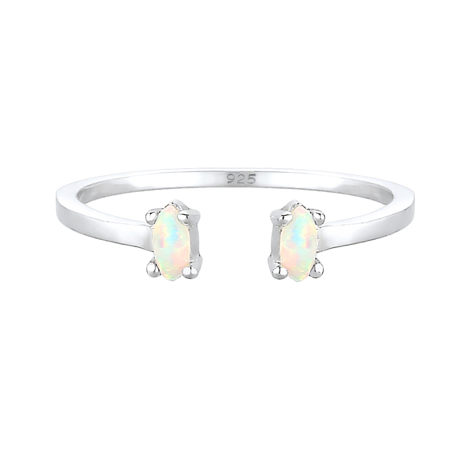 Silver Perhiasan Wanita Perak Asli - Silver Cincin Adjustable Oval Geo