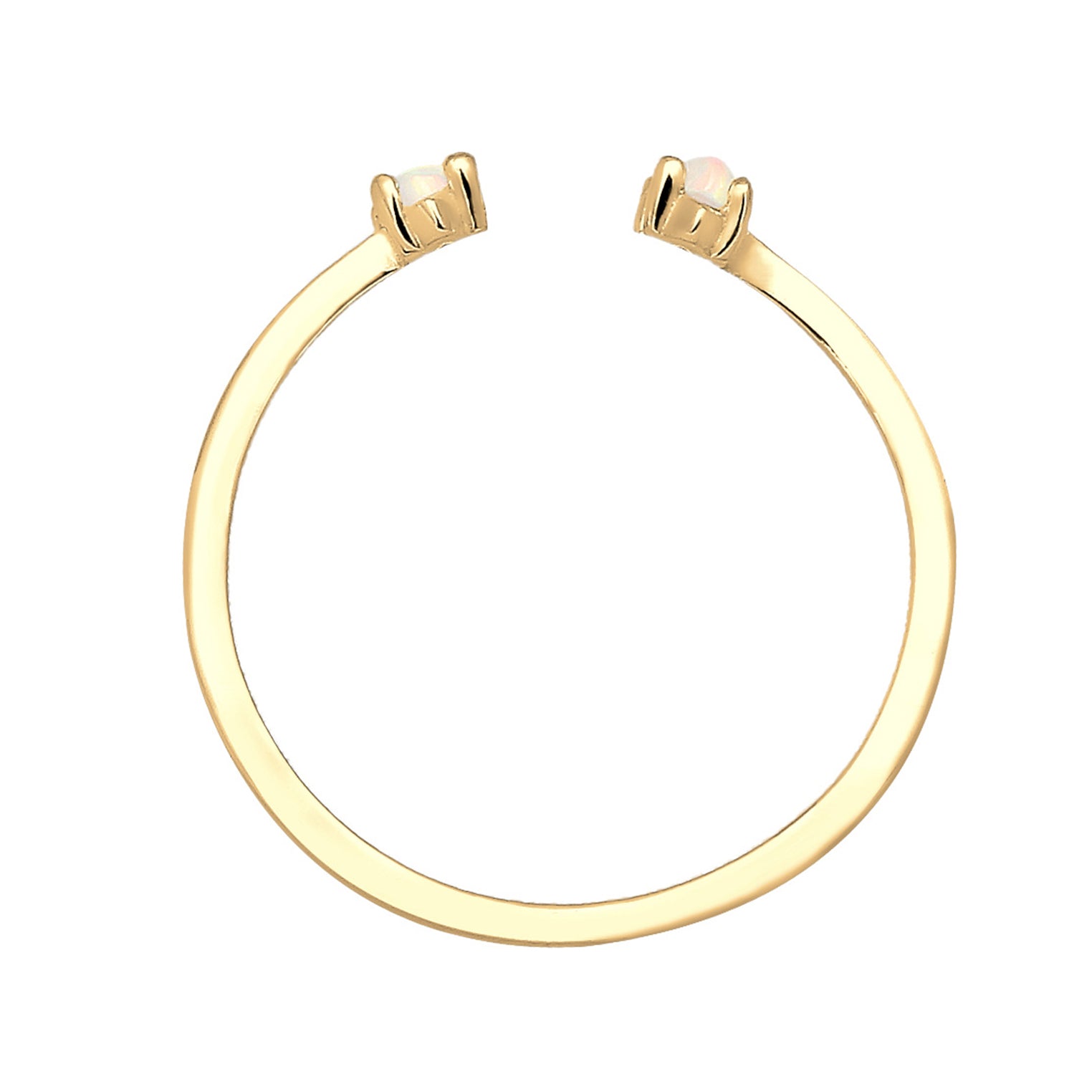 Gold Perhiasan Wanita Perak Asli - Silver Cincin Adjustable Oval Geo Gold Plated