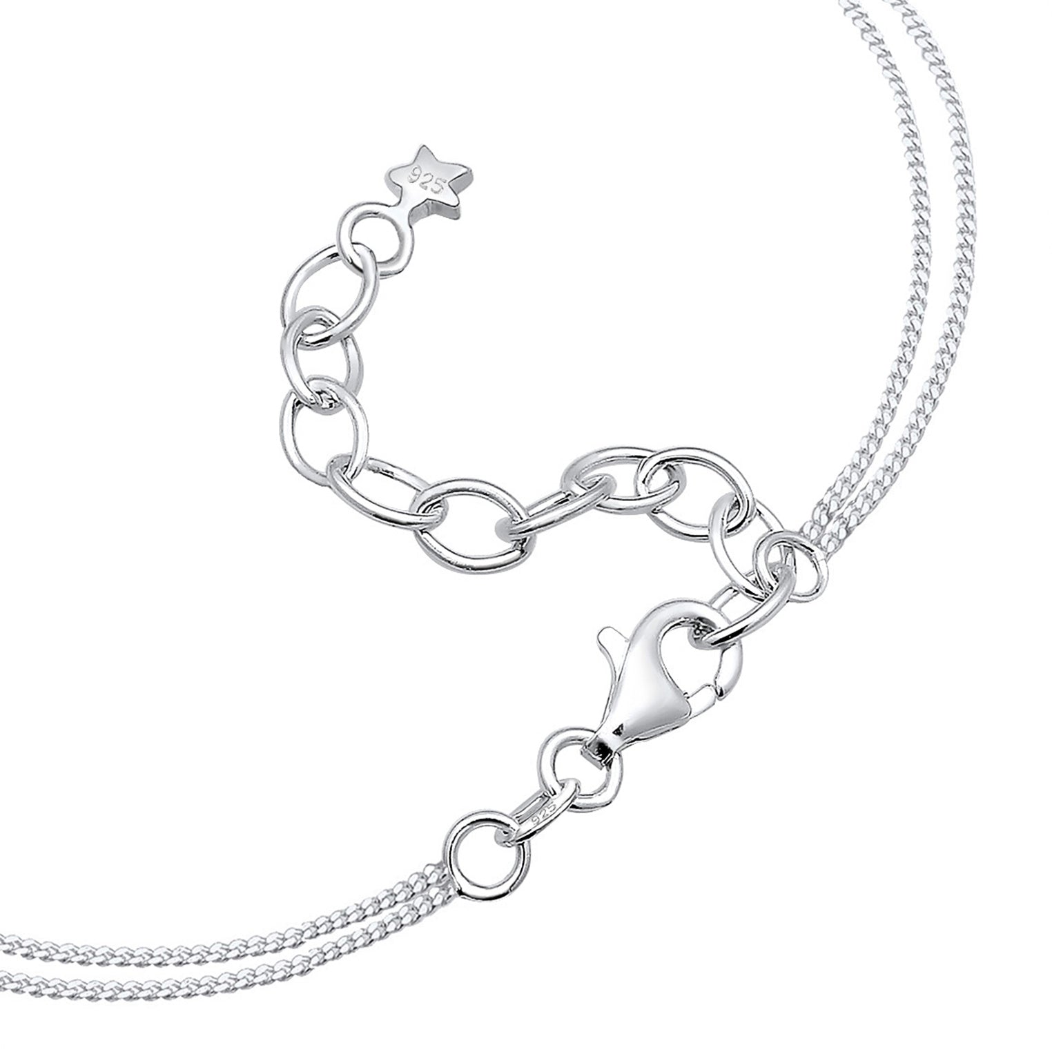 Silver Perhiasan Wanita Perak Asli - Silver Kalung  Choker Layer Astro Half Moon Stars