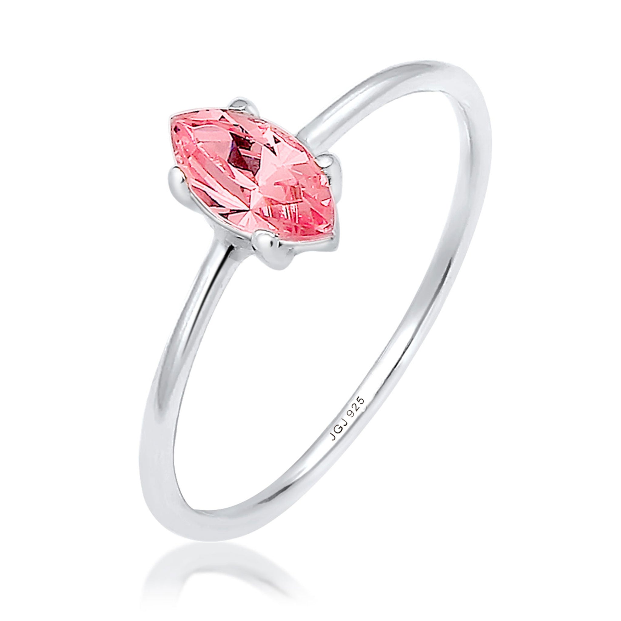 Rose Perhiasan Wanita Perak Asli - Silver Cincin Kristal Klasik