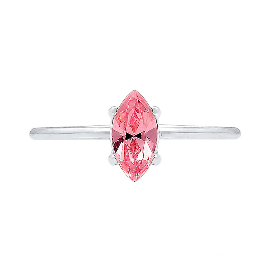 Rose Perhiasan Wanita Perak Asli - Silver Cincin Kristal Klasik