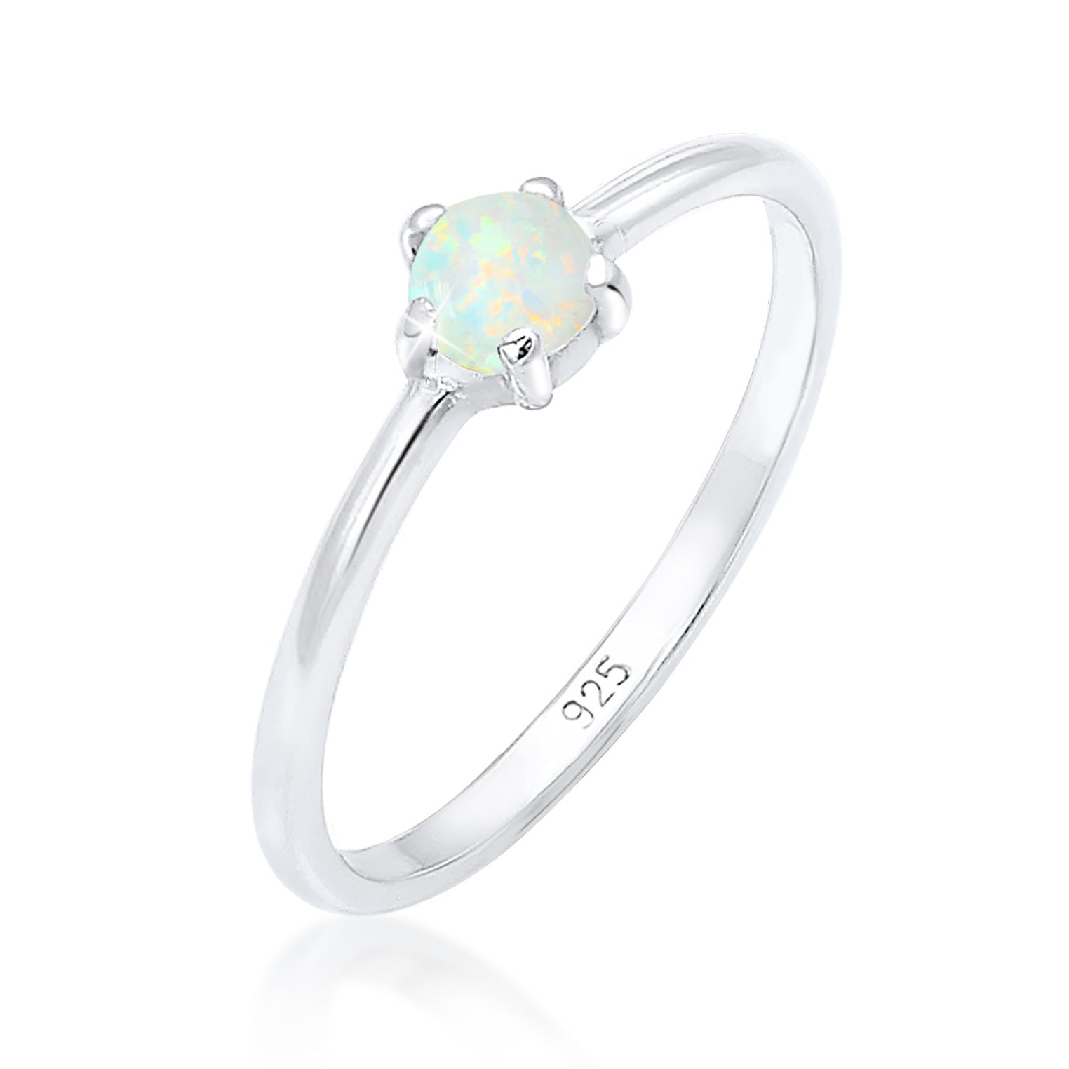 Silver Cincin Perhiasan Perak 925 Wanita Synthetic Opal