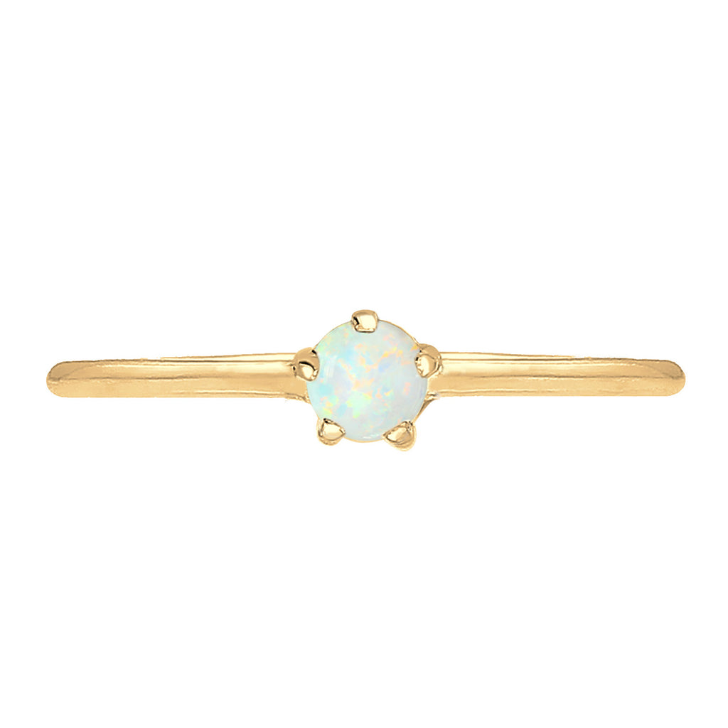 Ring Band Basic Geo Synthetic Opal In 925 Sterling Silver Gold Plated