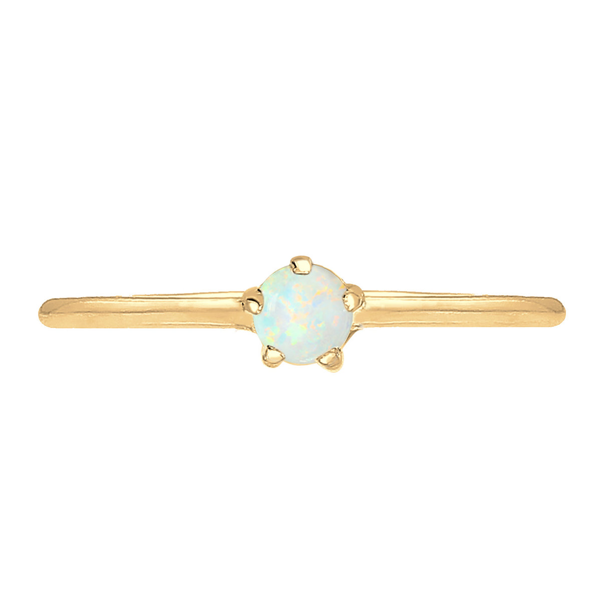 Ring Band Basic Geo Synthetic Opal In 925 Sterling Silver Gold Plated