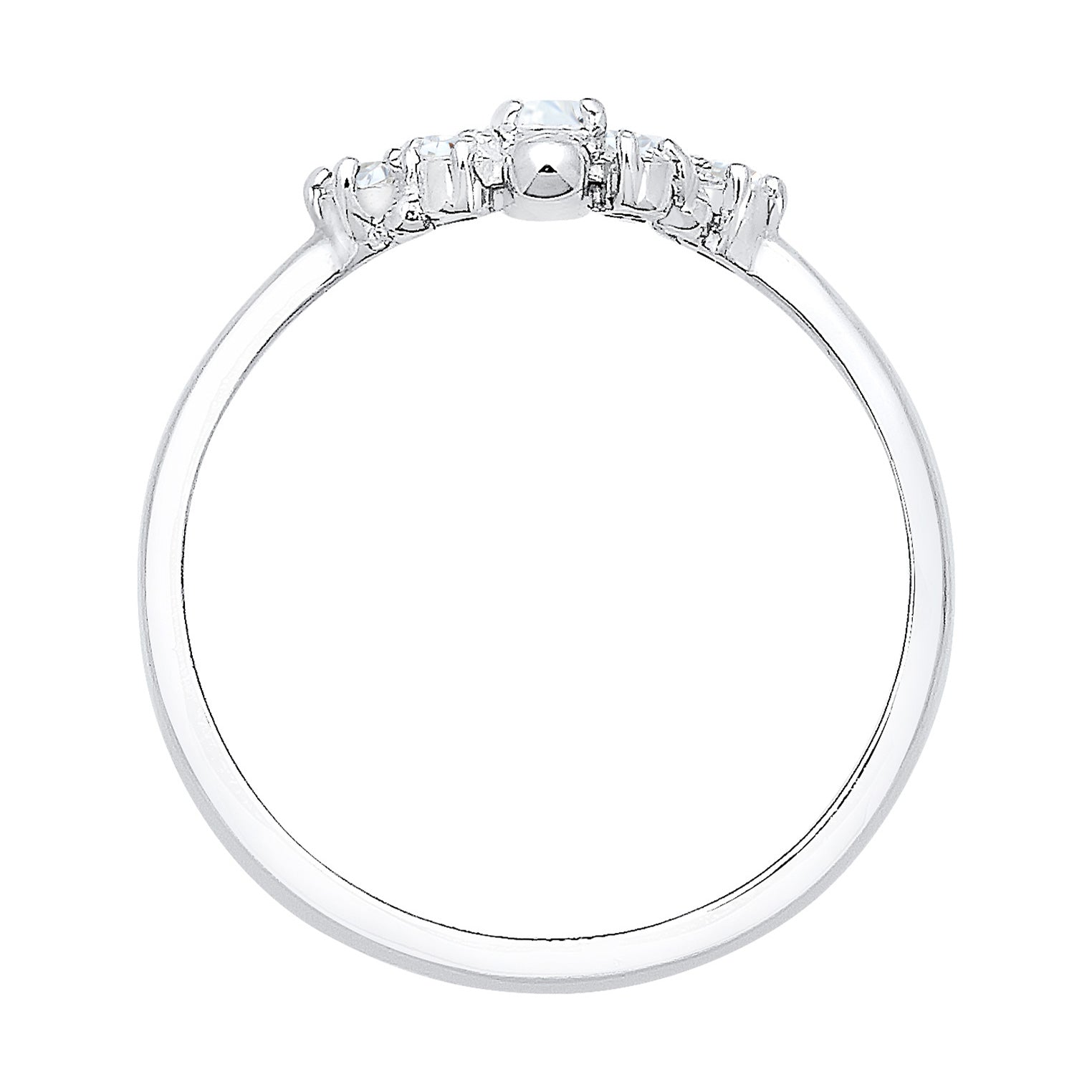 Silver Cincin Perhiasan Perak 925 Wanita Classic Zirconia Gemstone