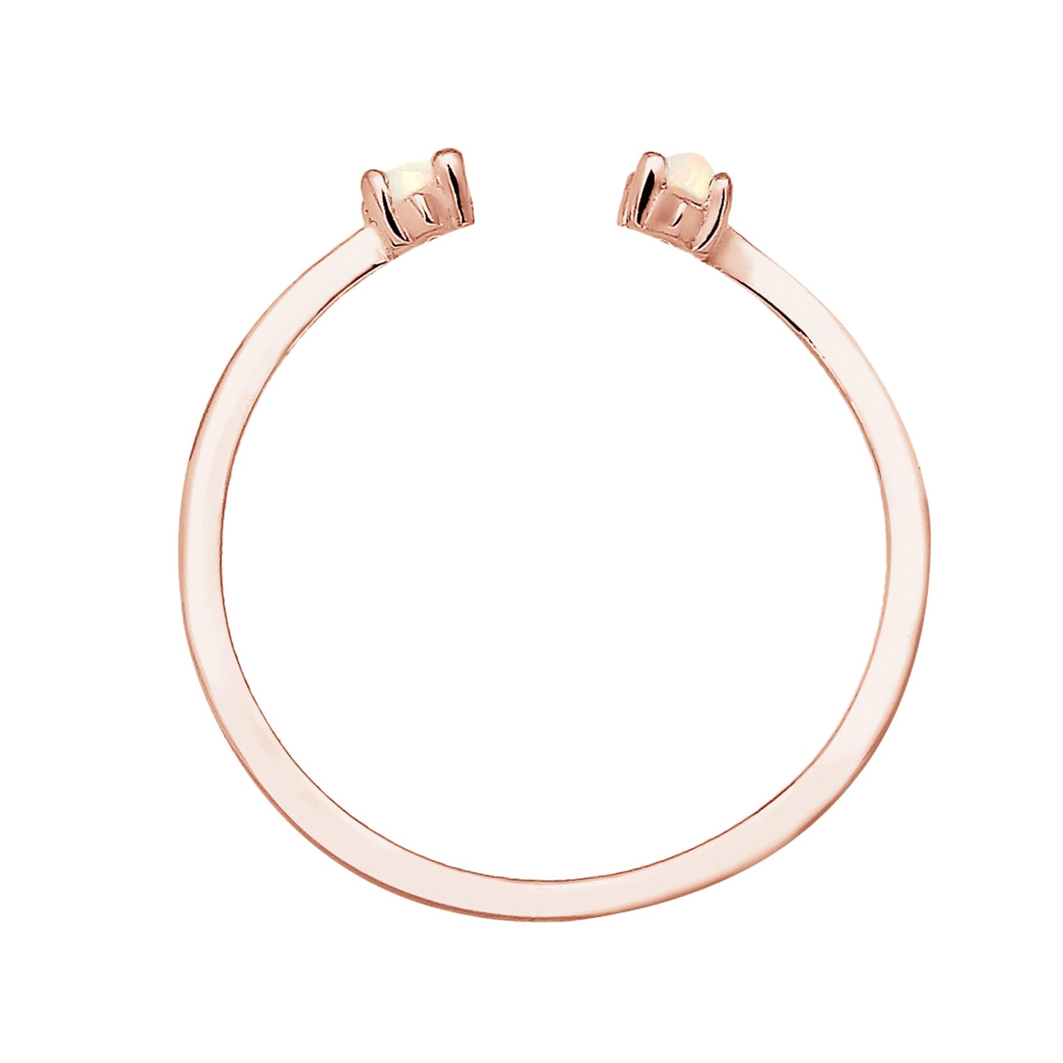Rosegold Perhiasan Wanita Perak Asli - Silver Cincin Adjustable Oval Geo Rosegold Plated