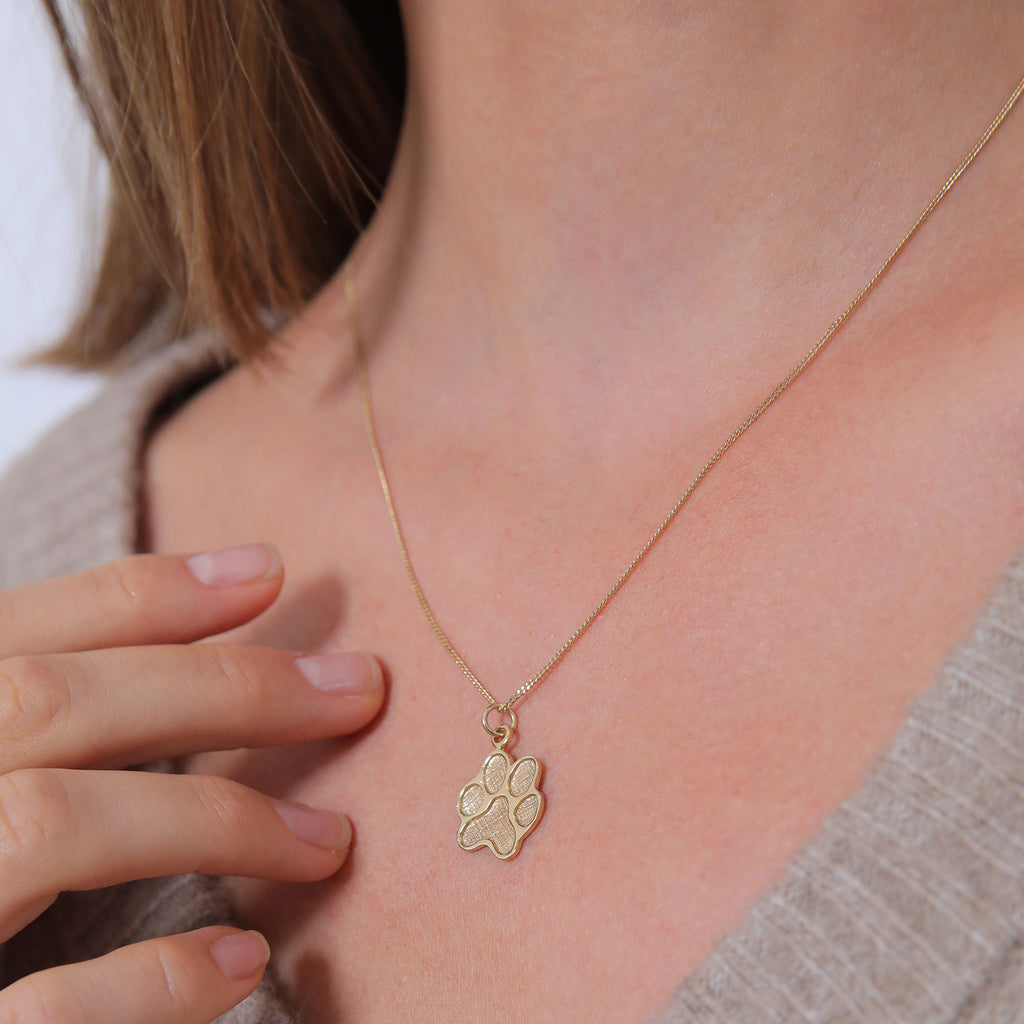 Gold - Elli | Paw Print Necklace 925 Silver Gold Plated