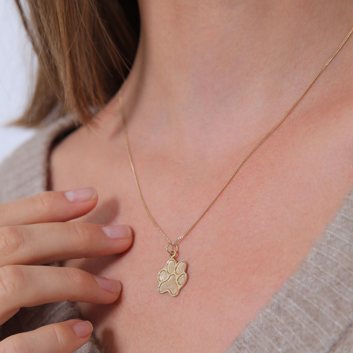 Gold - Elli | Paw Print Necklace 925 Silver Gold Plated