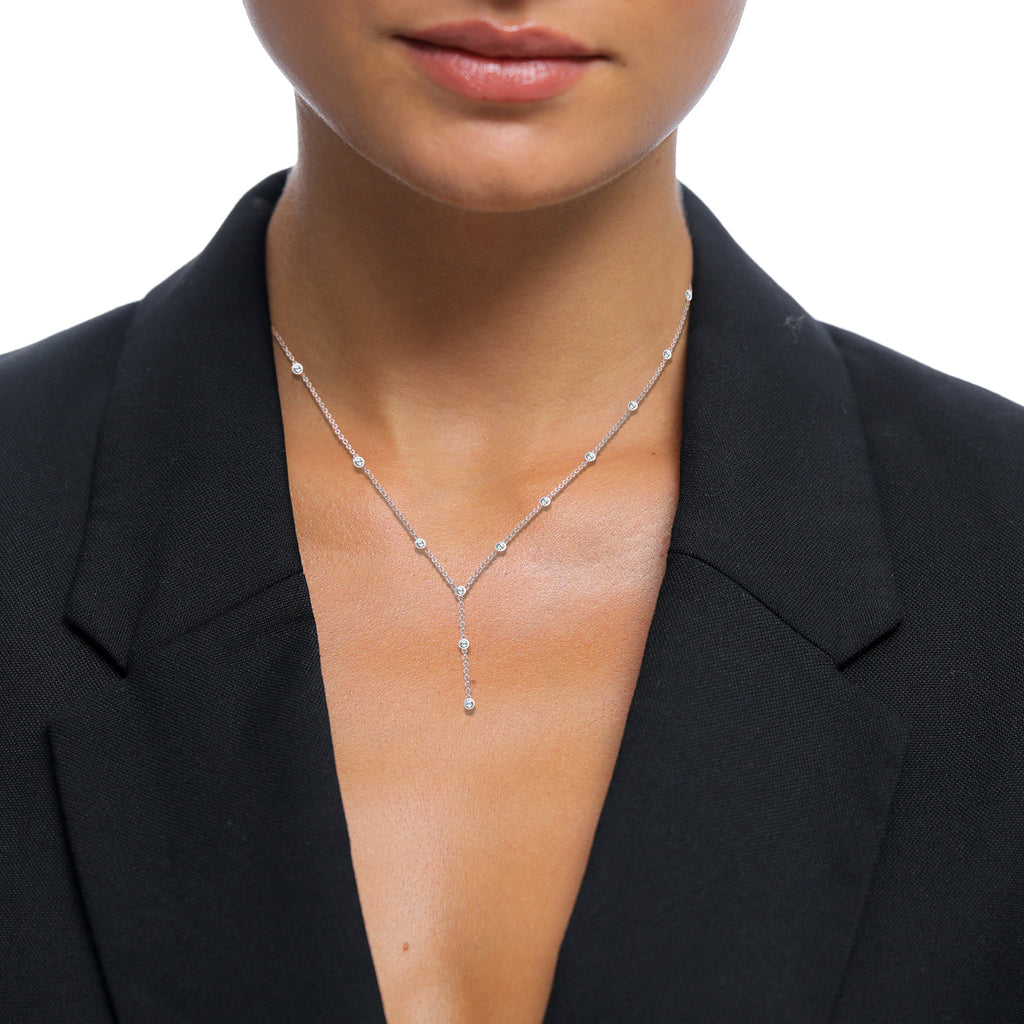 Silver - Elli | Y Necklace 925 Silver White – Embellished with Crystals by Swarovski®