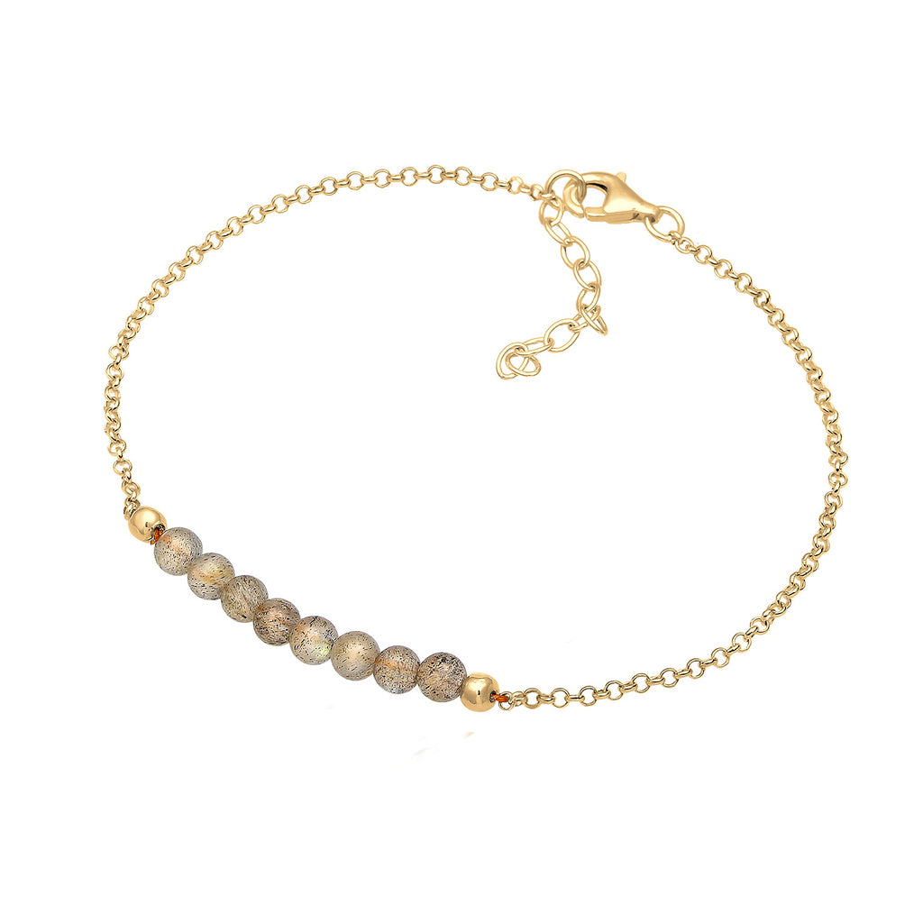 Gold Gelang Perhiasan Perak 925 Wanita Boho Labradorite Gold Plated