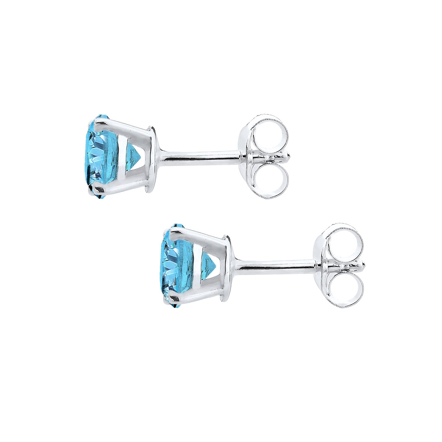 Blue Perhiasan Wanita Perak Asli - Silver Anting Crystal Stud