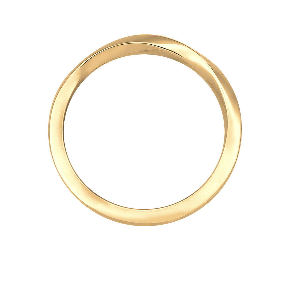 Gold Cincin Perhiasan Perak 925 Wanita Basic Twisted Gold Plated