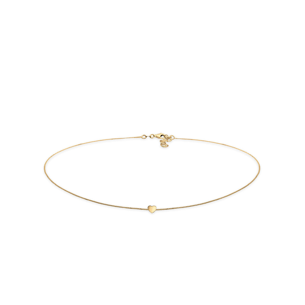 Gold Kalung Perhiasan Perak 925 Wanita Choker Heart Filigree Gold Plated