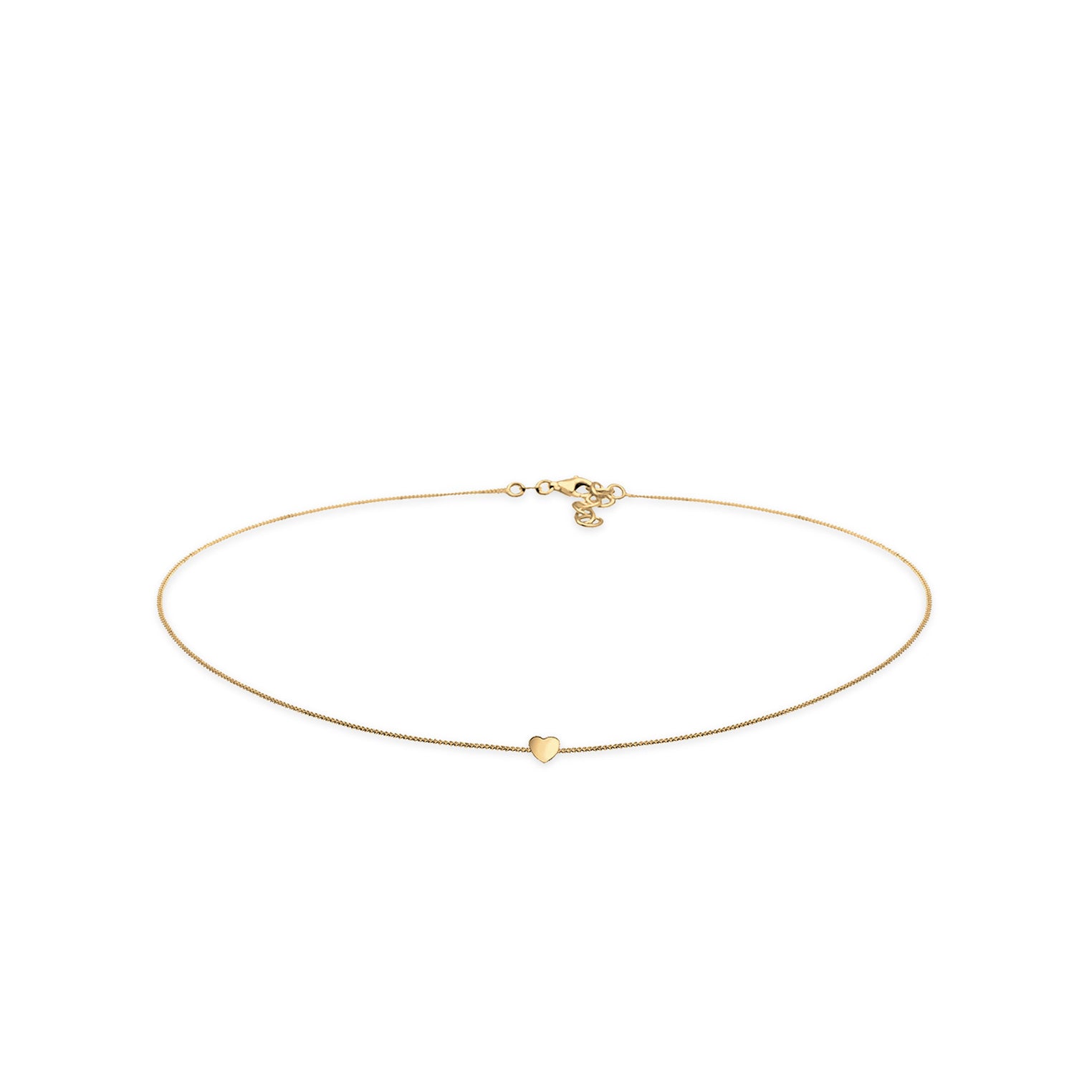 Gold Kalung Perhiasan Perak 925 Wanita Choker Heart Filigree Gold Plated