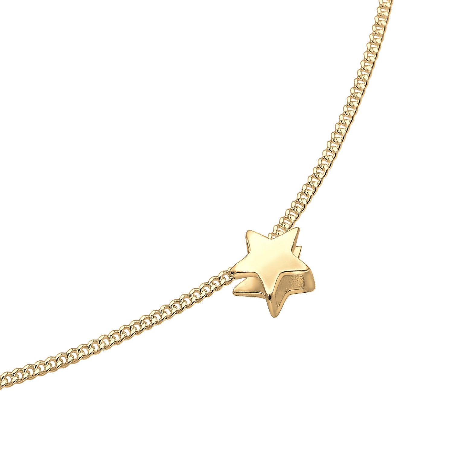 Gold Perhiasan Wanita Perak Asli - Silver Gelang Kaki Star Astro Gold Plated