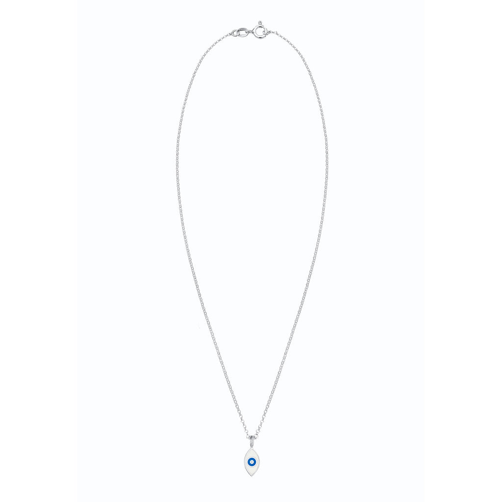 Silver Kalung Perhiasan Perak 925 Wanita Evil Eye Symbol Enamel