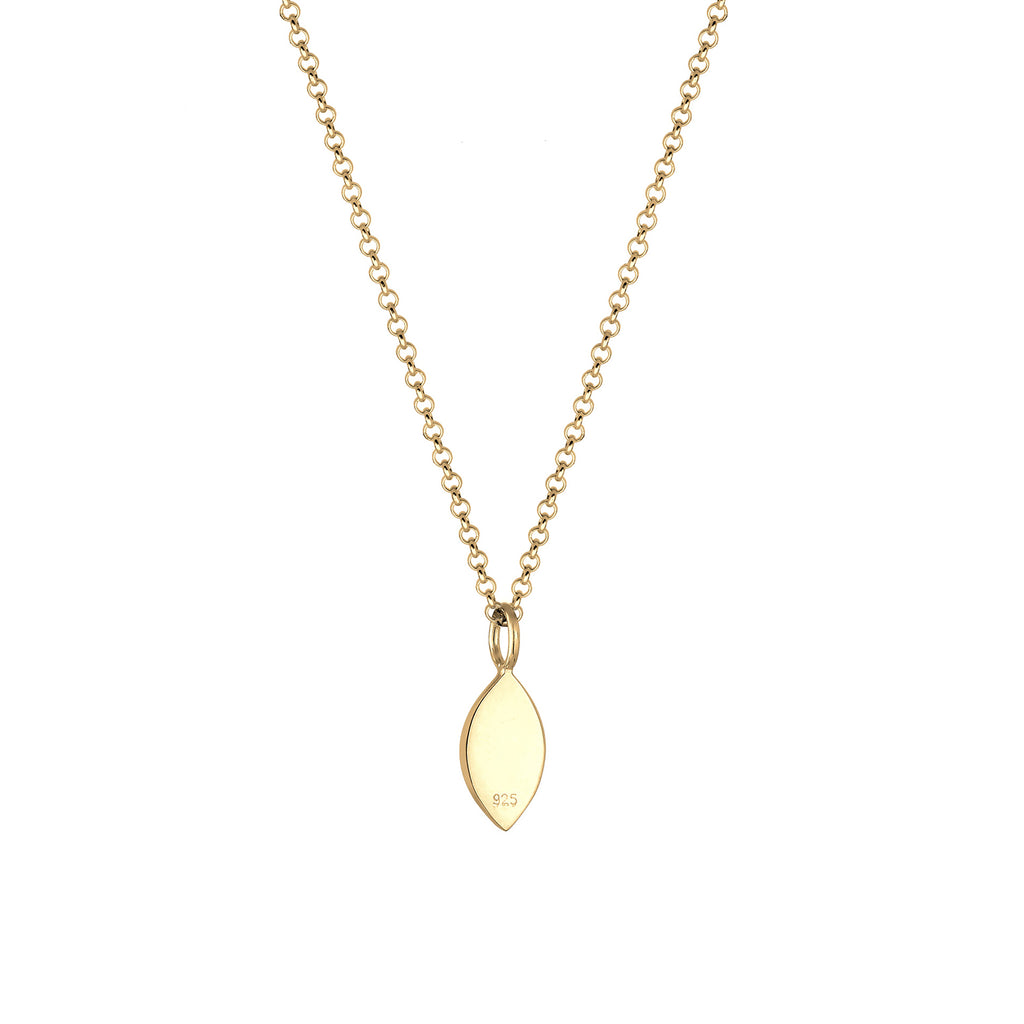 Gold Perhiasan Wanita Perak Asli - Silver Kalung  Evil Eye Symbol Enamel Lapis Emas
