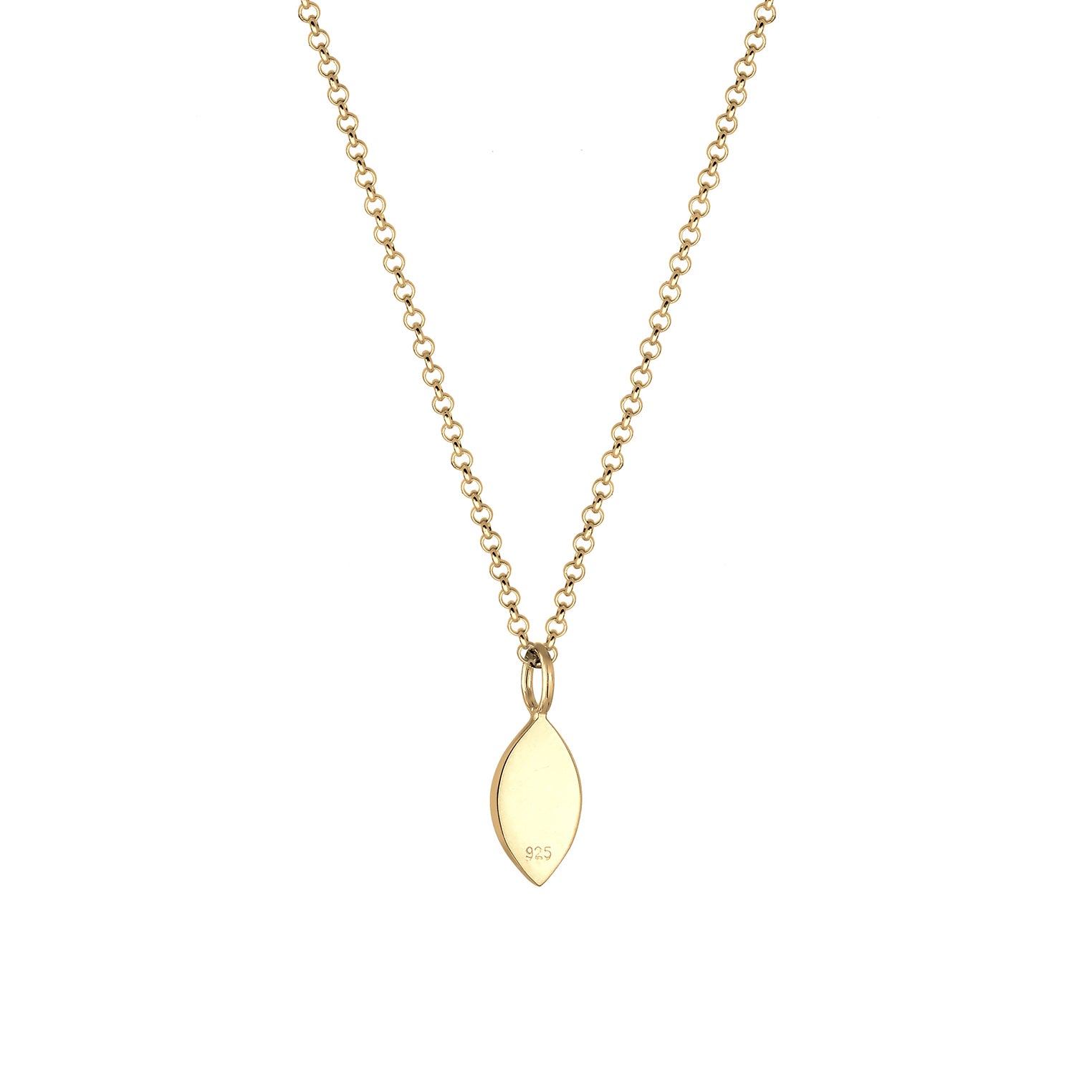 Gold Perhiasan Wanita Perak Asli - Silver Kalung  Evil Eye Symbol Enamel Lapis Emas