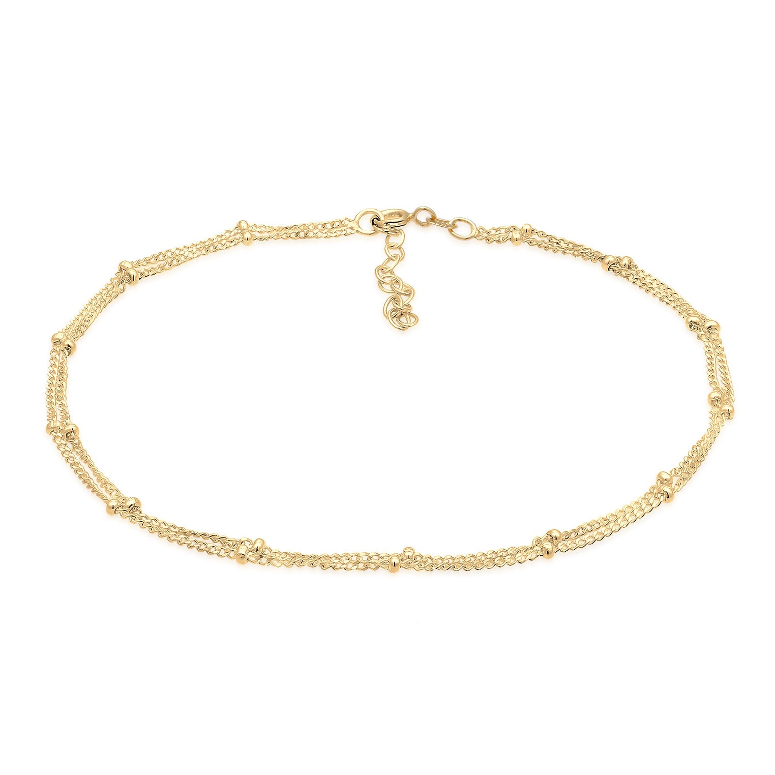 Gold Gelang Kaki Perhiasan Perak 925 Wanita Satellite Chain Timeless Basic Gold Plated