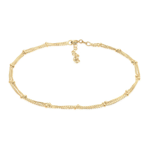 Gelang kaki perak 925 dengan chain satellite elegan Elli Jewelry