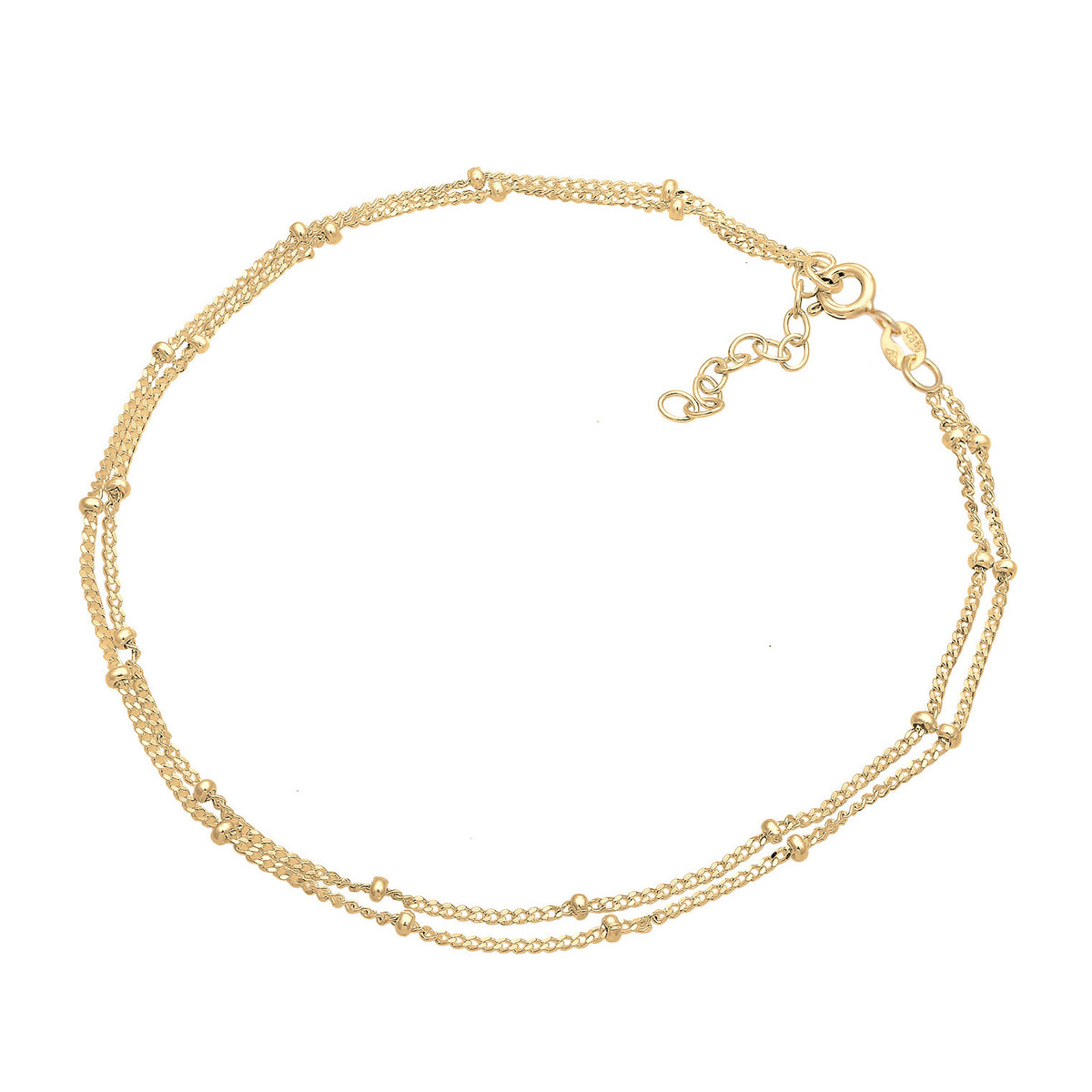 Gold - Elli | Anklet Satellite Chain Timeless Basic 925 Sterling Silver Gold Plated