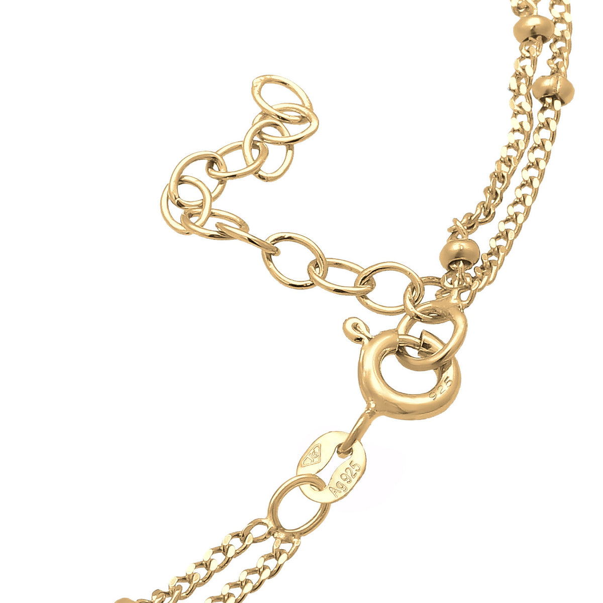 Gold - Elli | Anklet Satellite Chain Timeless Basic 925 Sterling Silver Gold Plated