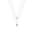 Kalung perak 925 dengan rantai layer dan kristal elegan Elli Jewelry