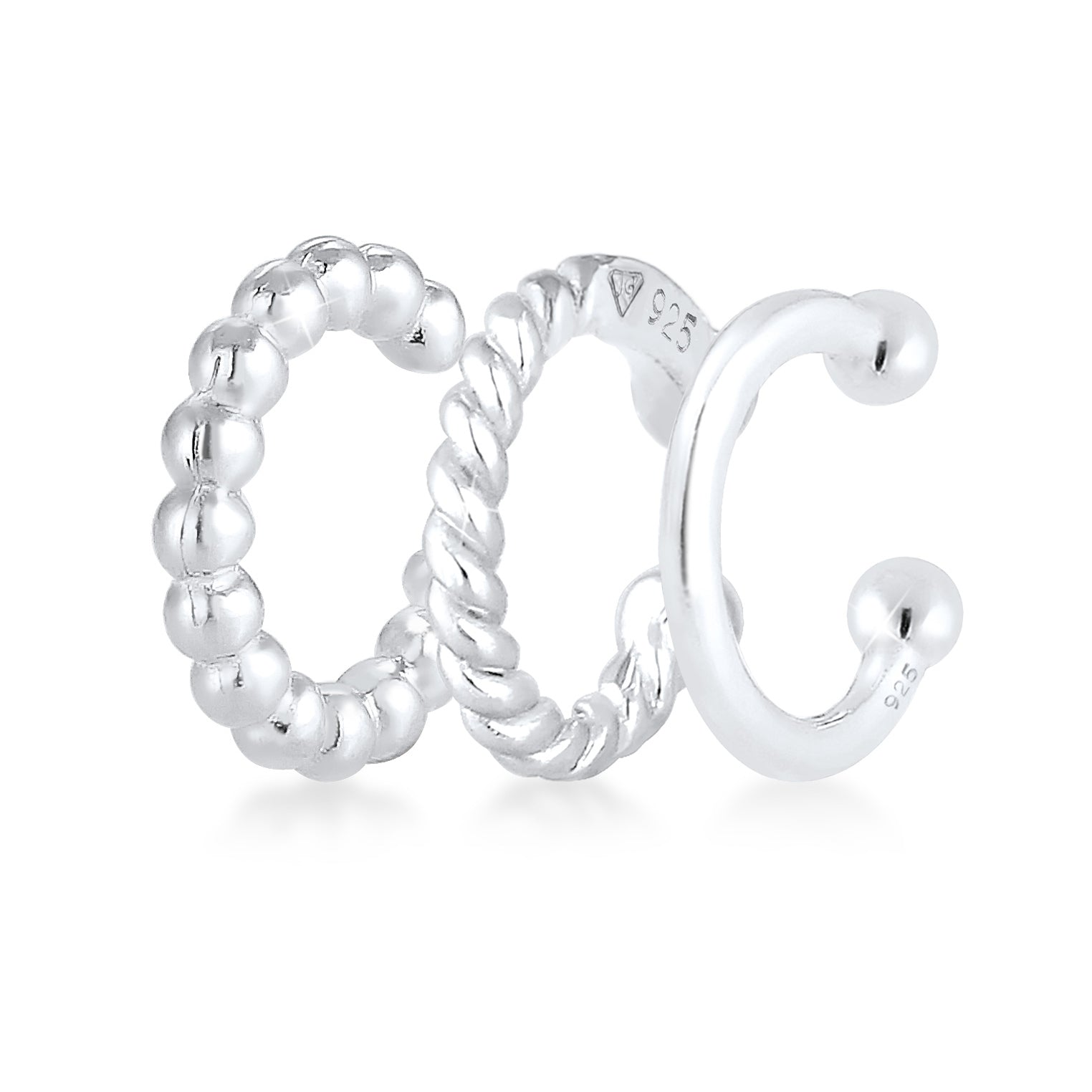 Silver Perhiasan Wanita Perak Asli - Silver Anting Earcuff Set Basic