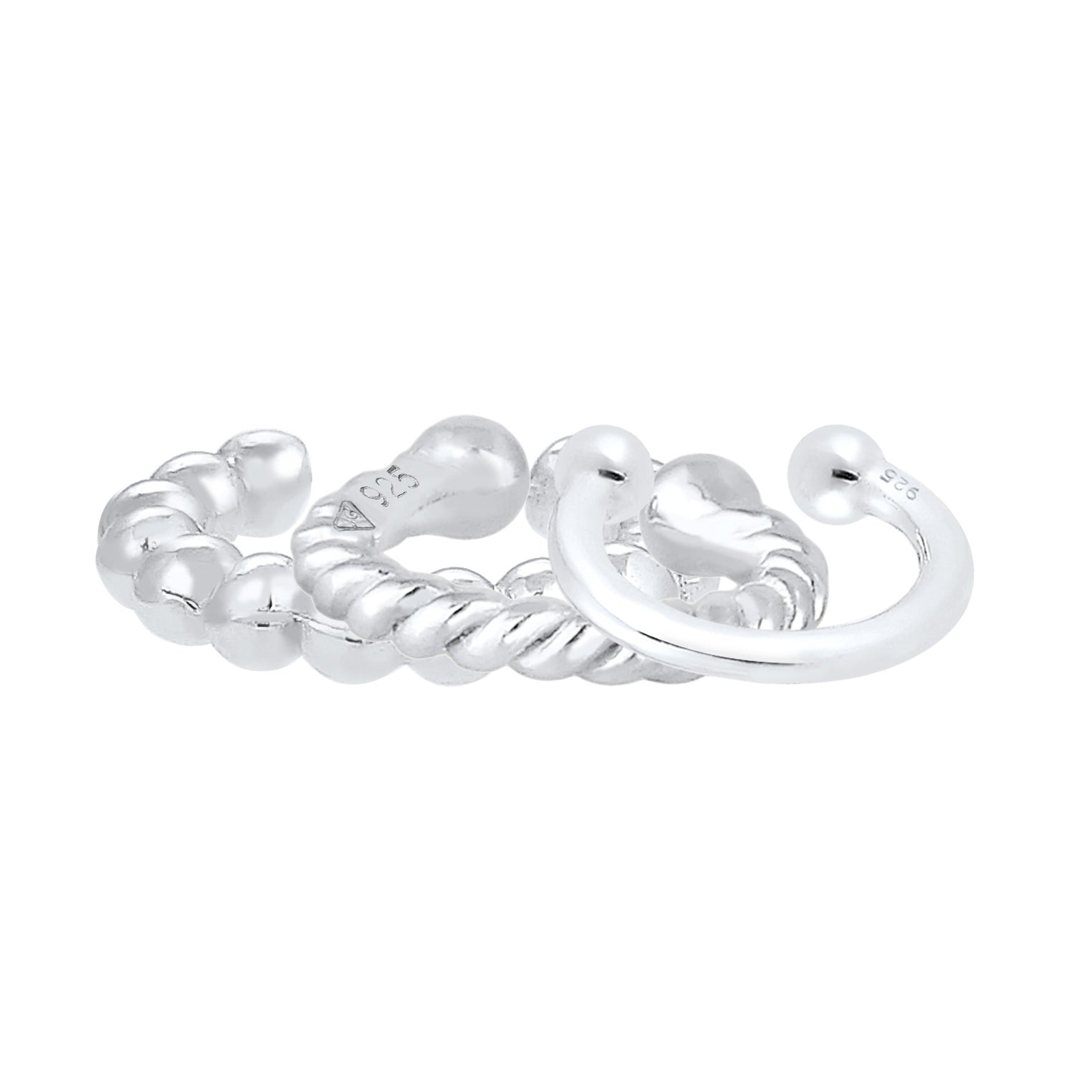 Silver Perhiasan Wanita Perak Asli - Silver Anting Earcuff Set Basic