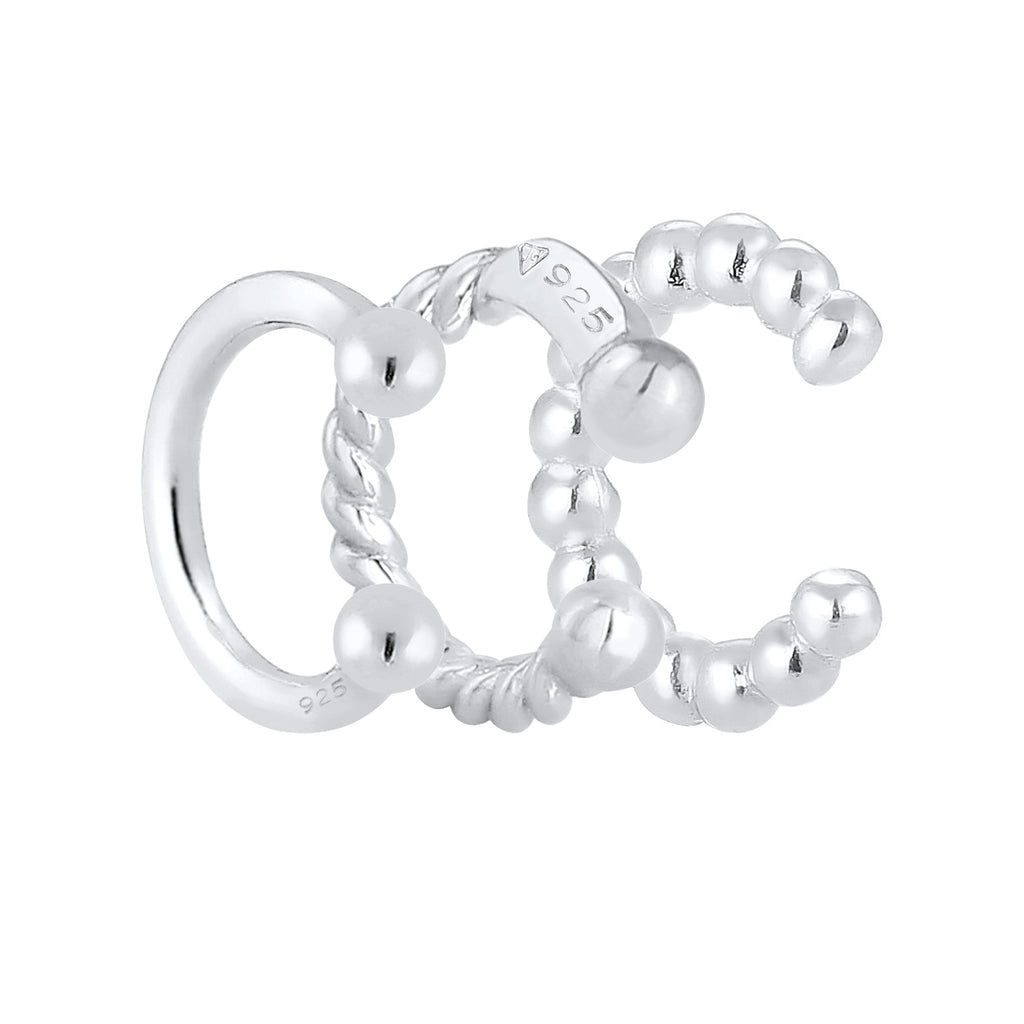 Silver Perhiasan Wanita Perak Asli - Silver Anting Earcuff Set Basic
