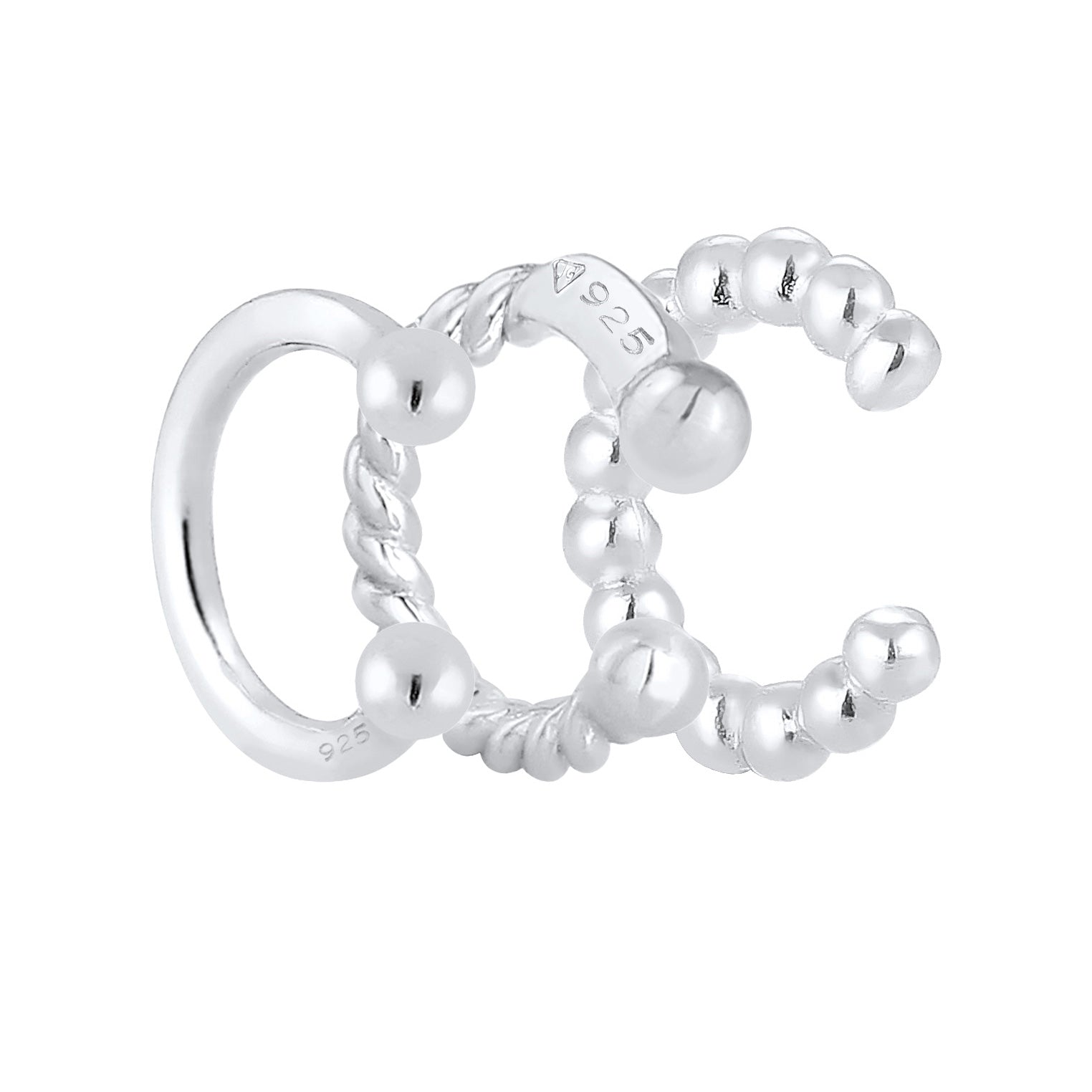 Silver Perhiasan Wanita Perak Asli - Silver Anting Earcuff Set Basic