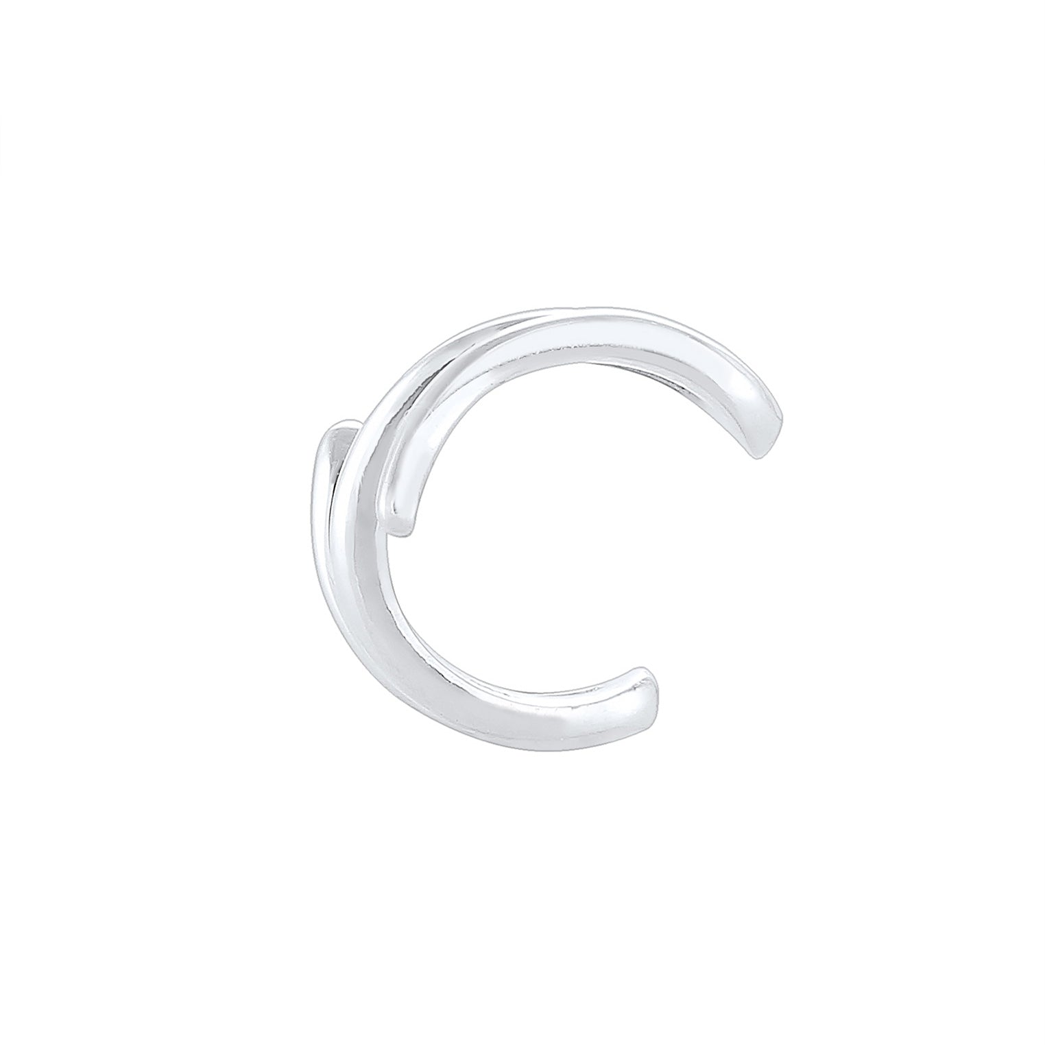 Silver Perhiasan Wanita Perak Asli - Silver Anting Earcuff Curved Geo Basic