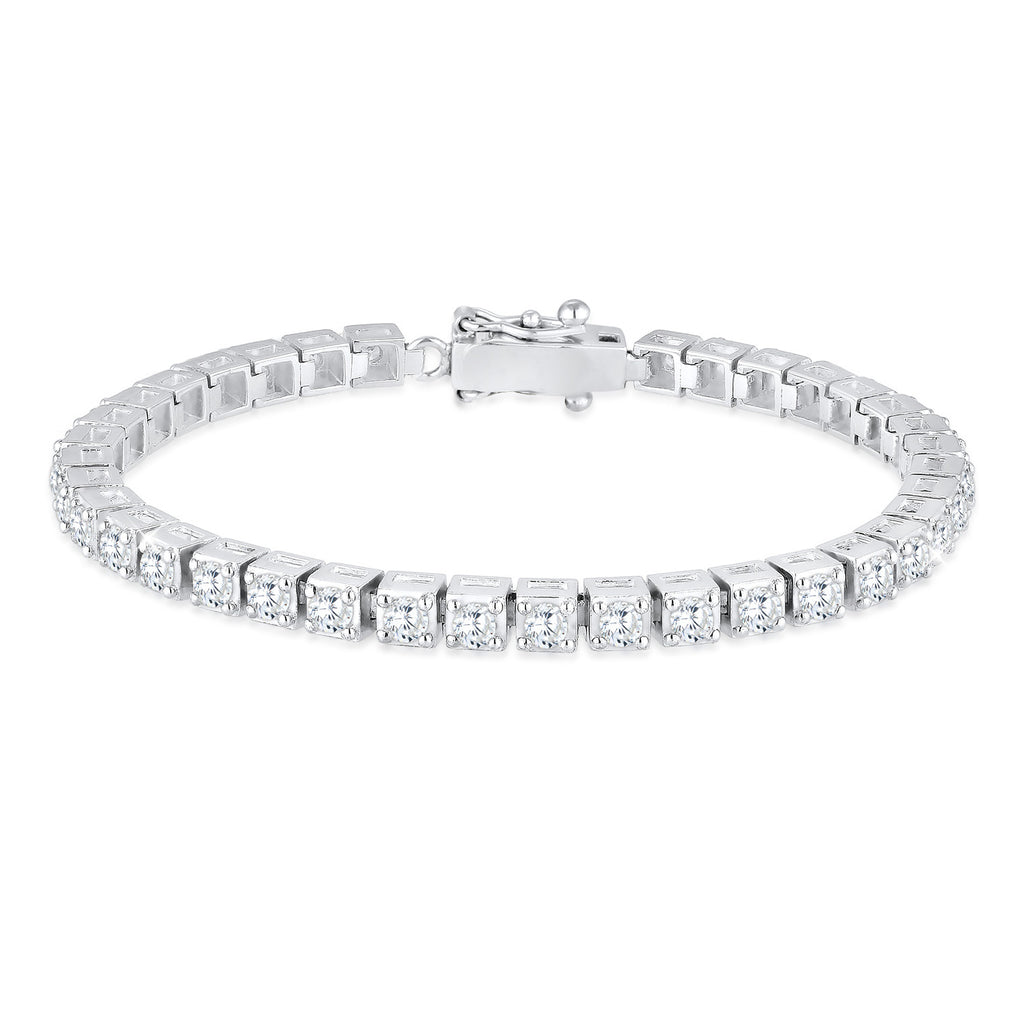 Silver Perhiasan Wanita Perak Asli - Silver Gelang Glamour Zirkonia